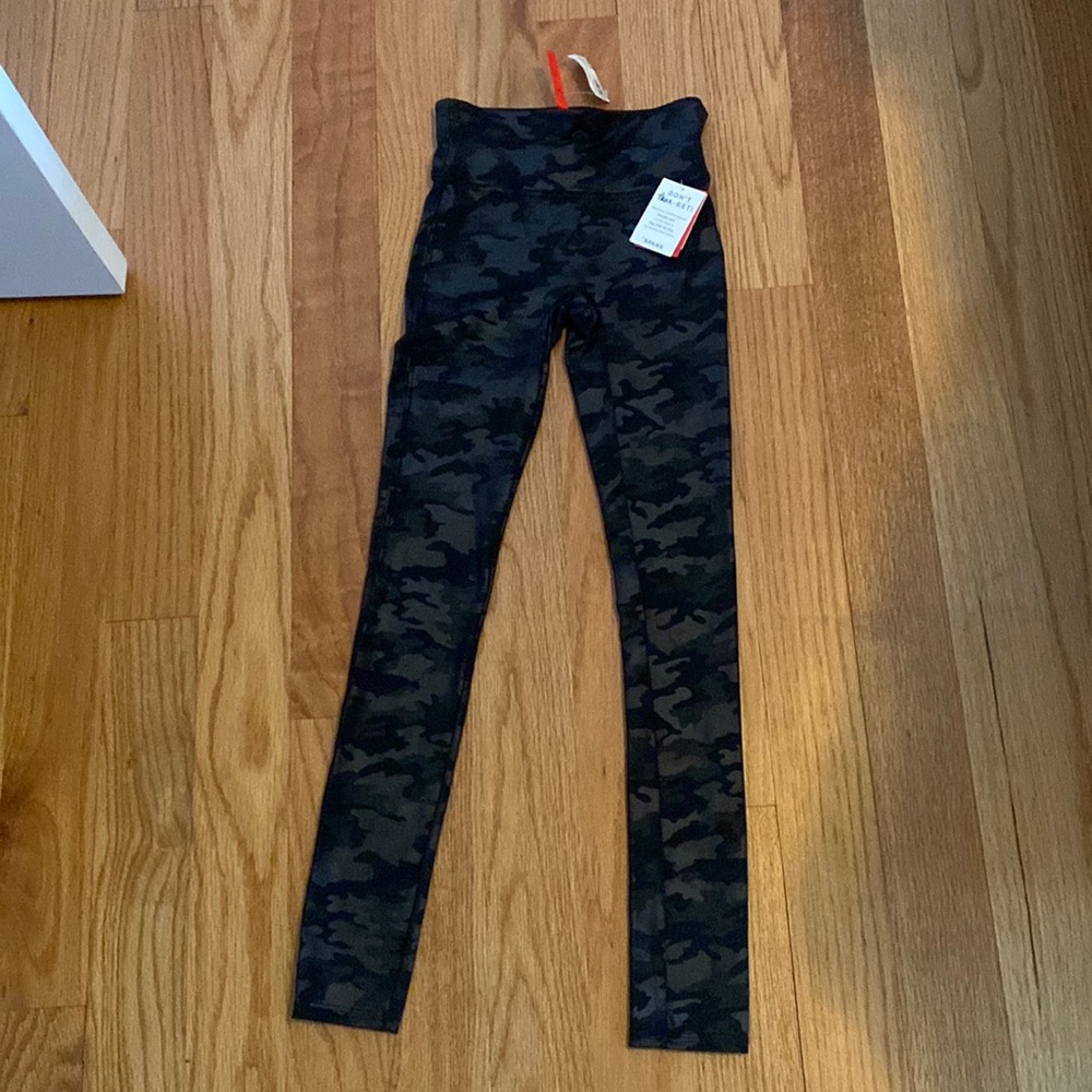 SPANX Faux Leather Camo leggings